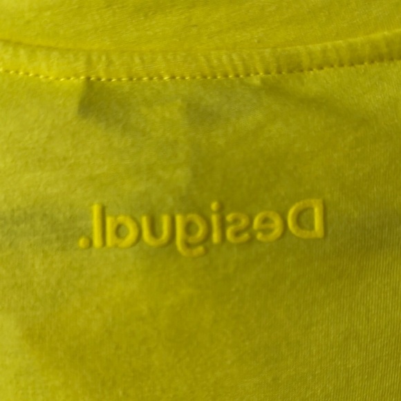 DESIGUAL | Yellow Lace Detail Embroidered Women's Top - Picture 7 of 16